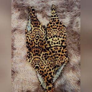 Topshop Cheetah Printed Body Suit Size 6
